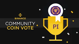 Binance Community Vote with the cup marked for Pi